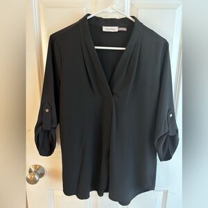 Calvin Klein Black Blouse, 3/4 Sleeves
